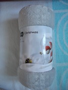 Koc świąteczny tłoczony miękki Szary, wym. 130x170 cm