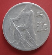 Moneta 5 złotych 1958 r. rybak