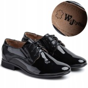 Półbuty chłopięce lakierowane wkł.SKÓRA wizytowe buty komunijne Wojtyłko 36