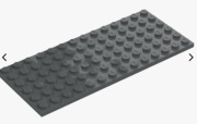 Lego płyta 6x14 3szt; plate 6x14; Dark Stone Grey