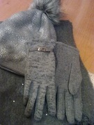 Czapka + szalik kolor szary+rękawiczki M olika