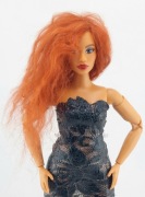 Peruka, włosy dla lalki Barbie kasztanowa wełna   9,5-10cm obwodu głowy 2