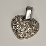 Wisiorek Srebro  Serce z Cyrkoniami