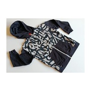 bluza rozpinana z kapturem  r. 134 / 140 czarno szara