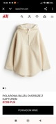 Kultowa bluza H&M biały kremowy polar baranek kaptur M oversize