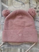 Czapka dla dziewczynki haftowany kotek 22cm na 6lat