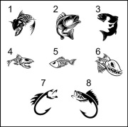 Naklejka na auto karp ryba fishbone