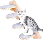 Schodki dla Kota  Drewniane Stopnie z Filcowymi Nakładkami