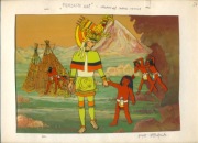 Folia animacyjna, klisza fiolmowa, bajka "Pierzasty wąż". Pr. Cz. Stefańska