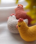 Kurki na szydełku, ozdoba wielkanocna, kura na szydełku 