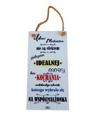 Drewniana tabliczka z napisem Udane małżeństwa… – idealna na prezent