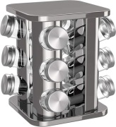 bonVIVO obrotowy stojak na przyprawy 10 szklanych słoiczków 