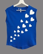 Damska bluzka bawełniana niebieska z krótkim rękawem Bonprix 34/XS