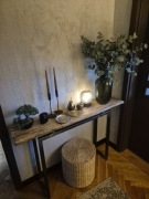 Konsola vintage drewno stal rękodzieło 