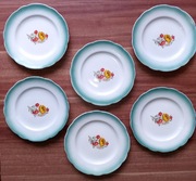 PRL talerze deserowe Ćmielów 6 sztuk 