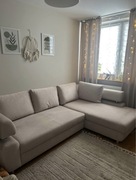 Używany narożnik z funkcją spania + topper 