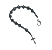 Mini Brelok Różaniec dziesiątka czarna