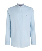 TOMMY HILFIGER Linen Blend Mao Collar Shirt bawełna len koszula męska M