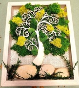 Obraz mech chrobotek  Dzień Babci Dzień Dziadka handmade rękodzieło