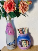 Wazon drzewo kwiaty wiosna rower