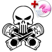 Naklejka PUNISHER TŁOKI na samochód, lusterko, kask, szybę