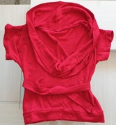 Wdzianko czerwone z paskiem szeroki golf krótki rę