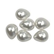 Perła SEA SHELL Pearl, koraliki w kształcie ŁEZKI, białe, 10x13 mm., 2 szt.