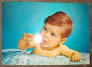 kartka z bobasem PRL czysta idealna do wysłania