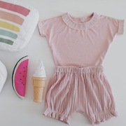 Pudrowy róż komplet plisowany dla dziewczynki 