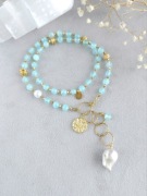 Naszyjnik Perla Marina z kamieni naturalnych, perły i stali UNIKAT