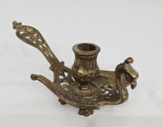 Mosiężny świecznik paw ptak z mosiądzu prl vintage retro świeczniki 