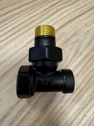 MEXEN Zawór grzejnikowy kątowy dekoracyjny - czarny