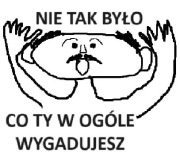 Naklejka NIE TAK BYŁO CO TY W OGÓLE WYGADUJESZ ZDZIWIONY PREZENT zabawny