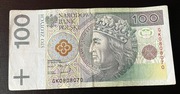 Unikatowy banknot sto złotych GK0808070 Kolekcja