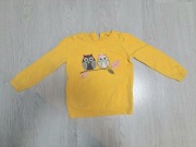 Żółty sweter dziewczęcy z długim rękawem, 104/110