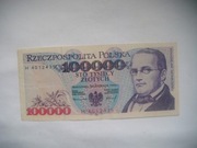 BANKNOT PRL 100000 ZŁOTYCH 1993 r. STANISŁAW MONIUSZKO seria H