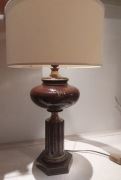LAMPA EMPIRE VICTORIA FRANCJA 60s CERAMIC I MOSIĄDZ 