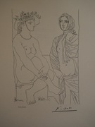 **Pablo Picasso** „Kobieta w kapeluszu”. 1959 r.  sygn. Oryg.