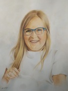 Portret ze zdjęcia, karykatura, kredki/akwarele