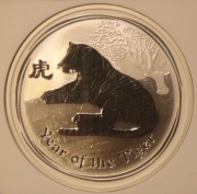ROK TYGRYSA 1 $ 2010 AUSTRALIA LUNAR 2 NGC MS 70 1 OZ - UNCJA SREBRO 999