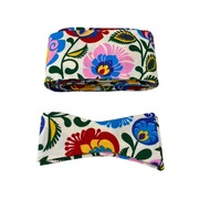 Mucha pasek wzór folk łowicki polski komplet bawełna