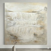 Obraz strukturalny recznie malowany 120x120cm wodospad abstrakcja