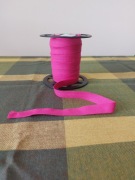 Lamówka bawełniana zaprasowana - kolor ciemny różowy, 29 mb