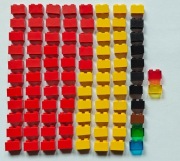 Lego 3004 klocek 1x2 mix - 100 sztuk !