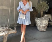 Sheila Selene XS baby blue błękitna śliczna muślinowa sukienka bawełna