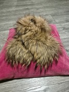 Jenot naturalny 66cm  futro dopinka obszycie kaptura 