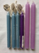 Świece bezzapachowe 3 kolory długie komplet 6 szt.