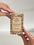 Spersonalizowana drewniane pudełko zapałek – prezent na ślub, rocznicę