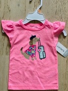 Bluzeczka Carter's różowa piesek z walizką  Rozm. 12 miesięcy 72-78 cm