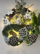 Wianek świąteczny na drzwi, ścianę LED duży 40 cm